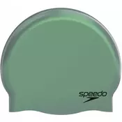 Speedo plain moulded silicone swimming cap green