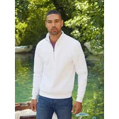 White Mens Zip Neck Sweat Fruit of the Loom