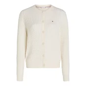TOMMY HILFIGER Pletena jopa off-bela