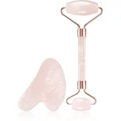 Notino Skincare Tools Rose Quartz Massage Roller and Gua Sha valjček za masažo za obraz in pripomoček za masažo Rose Quartz