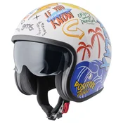 Jet helmet GMS RIDE & SURF white-yellow-blue M