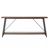 VEVOR Konsolna miza 2-nadstropna 180x30x80 cm rjava