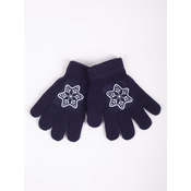 Yoclub Kidss Girls Five-Finger Gloves With Reflector RED-0237G-AA50-008 Navy Blue