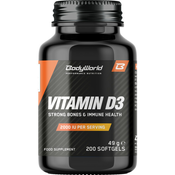 BodyWorld Vitamin D3 200 kapsul