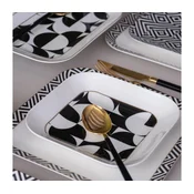 Jedilni set 26 kosov bela/črna/porcelan