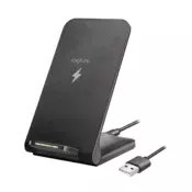 Logilink stalak za pametni telefon s funkcijom bežičnog punjenja, 2 zavojnice, 15 W, crni