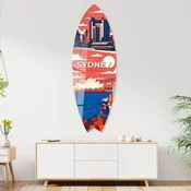 WallXpert dekorativna daska za surf od pleksiglasa Mvsf55L, ilustracija Sidneja sa operom i luckim mostom, 50 x 100 cm