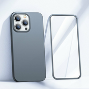 Joyroom Ovitek za iPhone 13 Pro zadnja in sprednja stran + kaljeno steklo sive barve