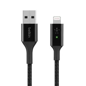 Belkin Smart LED USB-A–Lightning kabel - črn, 1,2 m