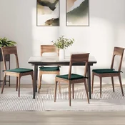 vidaXL Sedežne blazine 4 pcs Temno zelena 40 x 40 x 3 cm Žamet