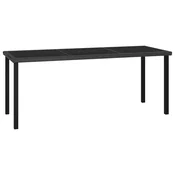 Vidaxl Vrtna jedilna miza črna 180x70x73 cm poli ratan