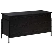 vidaXL Shranjevalna škatla Črni hrast 80 x 40 x 49,5 cm Inženirski les