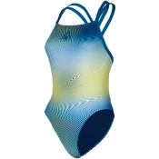 Womens swimwear aqua sphere essential open back multicolor/blue 30