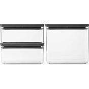 Zložljiva kvadratna posoda za shranjevanje, Dark Grey - Set 2 (2x 1,5 L und 2x 3,5L)