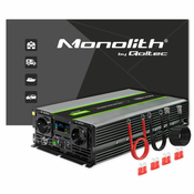 Pretvornik Qoltec Pure Sine Wave 3000/6000W, 24V na 230V, grafitni