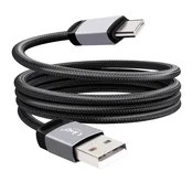 LINQ LinQ, Kabel za polnjenje in prenos USB na USB-C 3A 27W hitro 1,2 m, Črna, (5000220131)