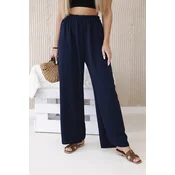 Kesi Włoski Wide-leg trousers navy blue