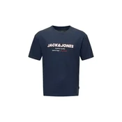 JACK & JONES Majica JJABBO nočno modra/temno rdeča/bela