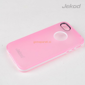 JEKOD silikonski ovitek Apple iPhone 6 (4,7) TPU/T prozoren pink z okvirjem + Zaščitna folija