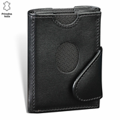Princ Leather Novcanik Slide, Crni