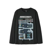NAME IT Majica NKMAr Minecraft opal / temno modra / črna / off-bela