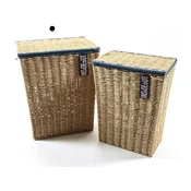 MHOME košara za perilo InsideOut 40x29xh49cm, modra, kovina, rafija
