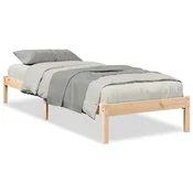 Vidaxl Daljši posteljni okvir brez vzmetnice 90x210 cm trdna borovina
