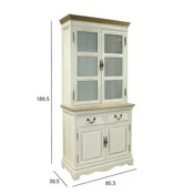 Homestar Vitrina SAMIRA 85,5x39,5/31x189,5 cm, starinsko bela naravna