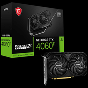 MSI Video Card NVidia RTX 4060 Ti VENTUS 2X BLACK 16G OC (16GB GDDR6/128bit, PCI-E 4.0 x8, 1x8 pin, Retail)