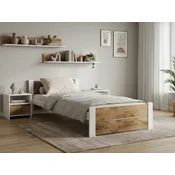 Postelja IKAROS DOUBLE 90 x 200 cm, hrast artisan/bela Posteljno dno: Z lamelno posteljno dno, Vzmetnica: Vzmetnica Sommera 18 cm