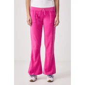 Juicy Couture donji dio trenirke za žene od velura WASHED CAISA ULTRA LOW RISE