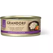 Grandorf Cat konzerva za macke Grain Free - Pilece grudi & losos 70g