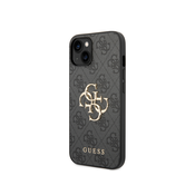 GUESS GUHCP15S4GMGGR silikonski ovitek za iPhone 15 - črn z zlatim logom