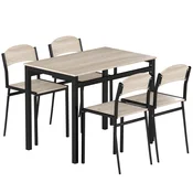 Homestar Jedilna garnitura 5-delna 100x63x765 cm črna