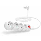 CONNECT IT power cable extension 230V, 4 sockets, 3m, white