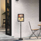 vidaXL Razstave na sejmih Črna 25 x 25 x 125 cm Aluminij