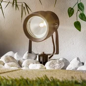 Lucande Irina LED zunanji reflektor, komplet 3 kosov, ozemljitveni trn, vtič, siva - Sodobni - temno siva, prozorna - Kovina