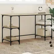 vidaXL vidaXL Pisalna miza sonoma hrast 140x50x75 cm kovina in inženirski les, (21050484)