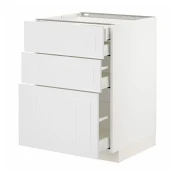 METOD / MAXIMERA Pod.elem.3front/2dnj/1srd/1vis.fiok, bela/Stensund bela, 60x60 cm