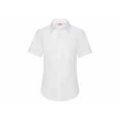 FRUIT OF THE LOOM F18•LADIES SHORT SLEEVE POPLIN SHIRT