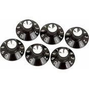Fender Pure Vintage Black/Silver Suknjaed Amplifier Knobs 6 Pack
