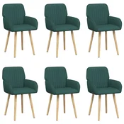 vidaXL vidaXL Jedilni stoli 6 pcs Blago Temno zelena 56,5 x 50 x 87,5 cm, (5000296619)