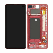 Samsung Galaxy S10 Plus G975F - LCD zaslon + steklo na dotik + okvir (Cardinal Red) - GH82-18849H, GH82-18834H Genuine Service Pack