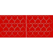shumee Nalepke za Valentinovo v obliki srca 5 cm, 40 kosov, rdeče, sijajne