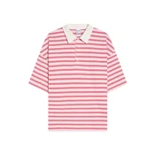 Bershka Majica roza/rdeča/bela