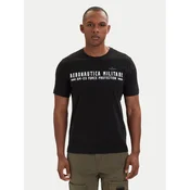 Aeronautica Militare Majica 261TS1942UJ00538 Črna Regular Fit