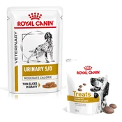 Royal Canin Veterinary Mokra pasja hrana URINARY S/O MODERATE CALORIE - fini koščki v omaki, 12 x 100 g - 1.200 g