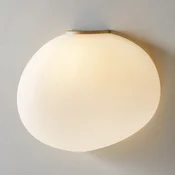 Foscarini Gregg grande semi 2 stenska svetilka, zlata - Dnevna soba/jedilnica - Dizajn - bela satenirana, zlata - Steklo