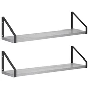 Vidaxl Stenske police 2 kos Siva Sonoma 60 x 16 x 15,5 cm