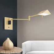 ORION Boston LED zidna svjetiljka s USB uticnicom, mesing - Dnevni boravak/blagovaonica - mat mesing, crna - Metal